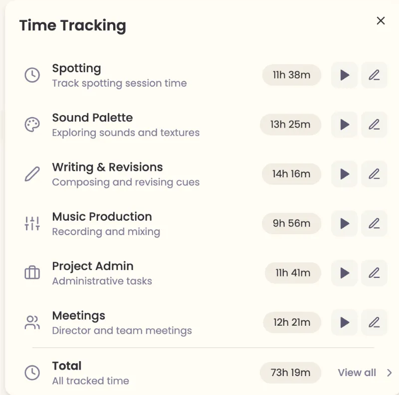 Log Working Sessions
